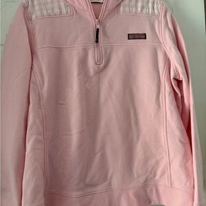 Vineyard Vines Light Pink Checkered Quarter-Zip